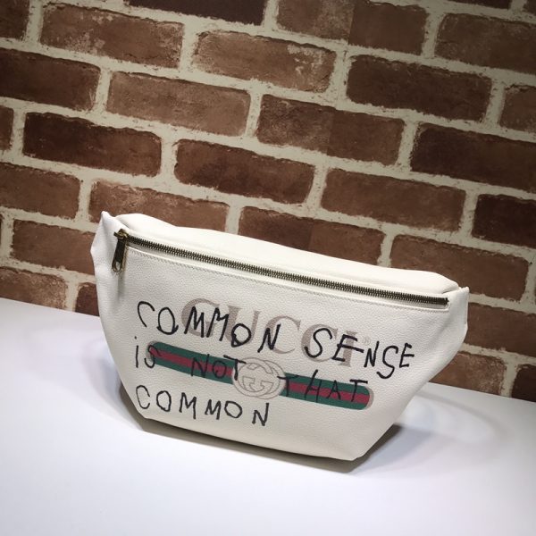 Graffiti Leather Belt Bag 493869 Black/White