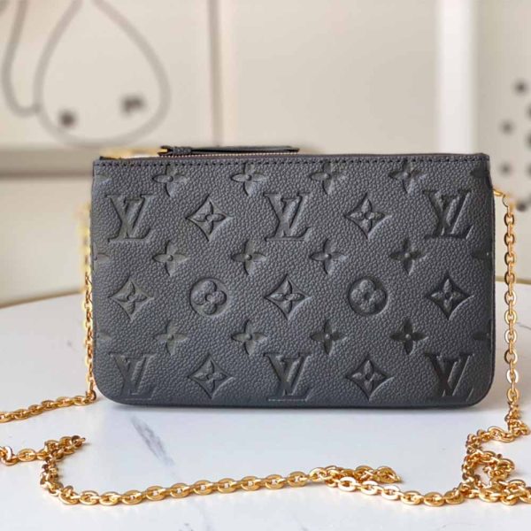 AAA- DOUBLE ZIP POCHETTE M68568 BLACK/BLUE
