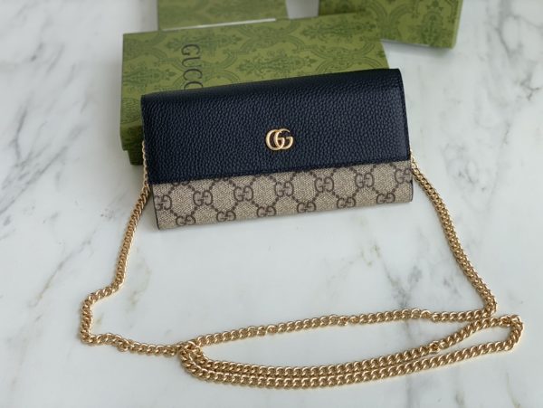 Marmont chain wallet Beige/Black