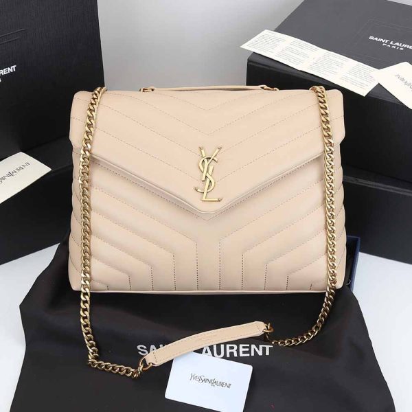 LOULOU MEDIUM BAG IN MATELASSÉ "Y" LEATHER 1805 Beige