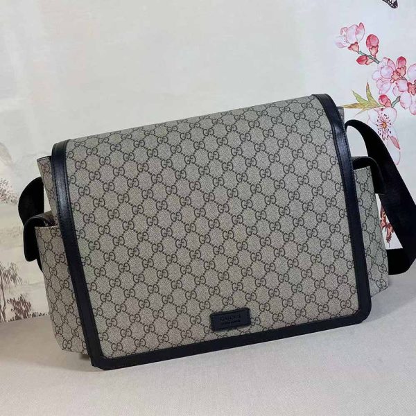 GG Supreme diaper bag Grey/Black 495909