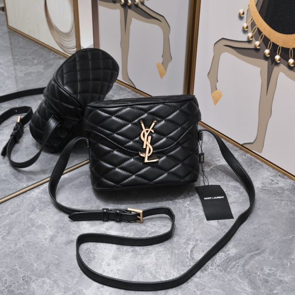 JUNE BOX BAG IN QUILTED LAMBSKIN BLK/WHITE
