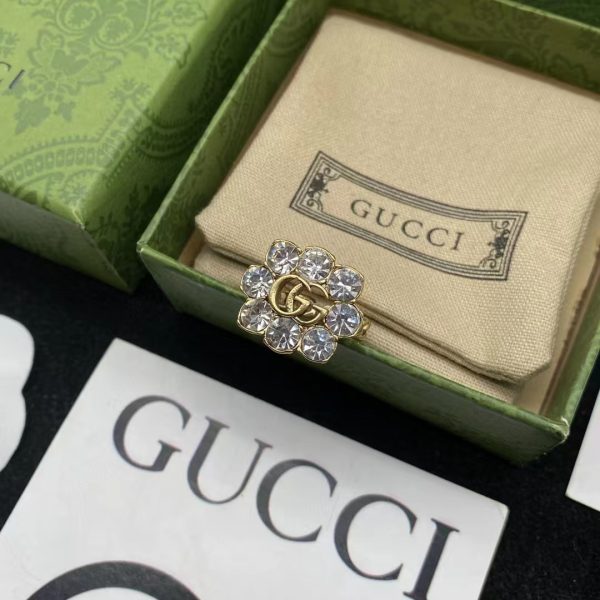 CRYSTAL DOUBLE G RING J09