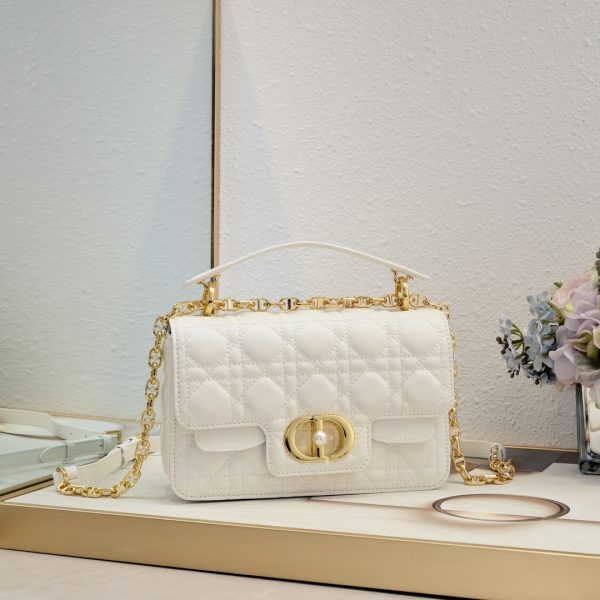 Small Dior Jolie Top Handle Bag white