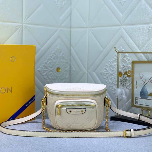 Mini Bumbag embossed white
