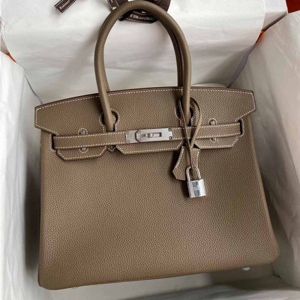 AAA-Birkin 25/30/35 Bag silver hardware brown