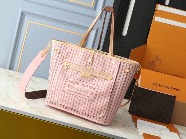 Neverfull Bandoulière Inside Out MM pink