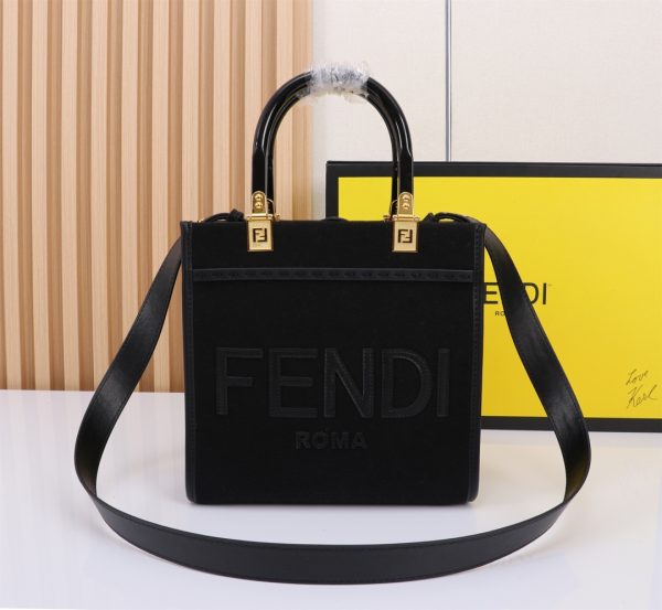 Fendi Sunshine Small FF jacquard fabric black