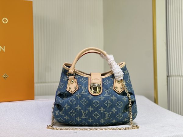 Vintage Denim Pleaty PM Handbag