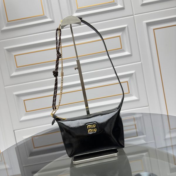 Leather Small hobo bag black