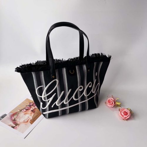 Embroidered Medium Canvas Tote Bag (19)