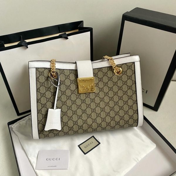 Padlock large tote bag White