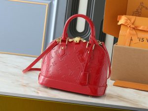 Embossed Monogram Alma BB Patent Leather- Red