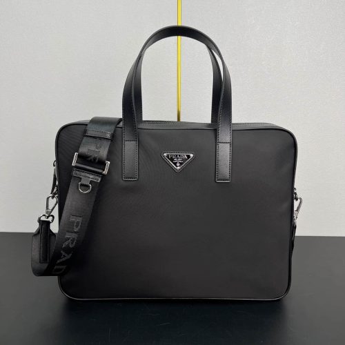 Re-Nylon and Saffiano leather briefcase (1)