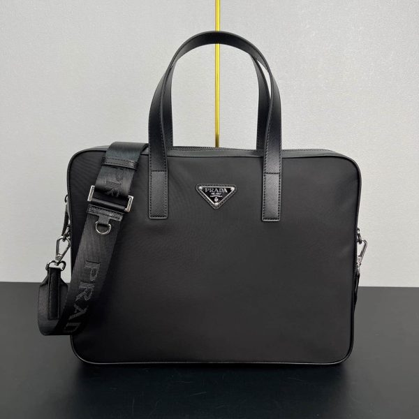 Re-Nylon and Saffiano leather briefcase (1)