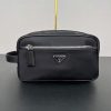 Re-Nylon and Saffiano leather travel pouch (1)